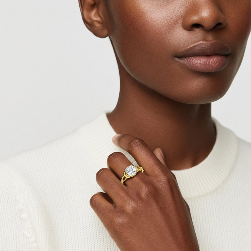 Celtic Knot Solitaire Engagement Ring 1.00ct Moissanite