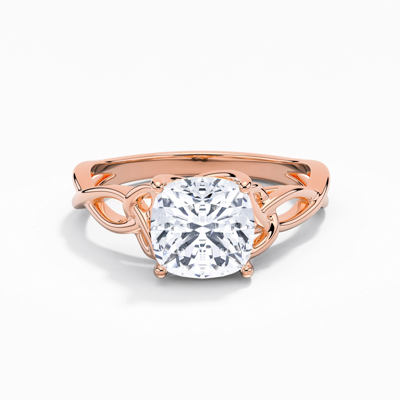 Celtic Knot Solitaire Engagement Ring 2.00ct Moissanite