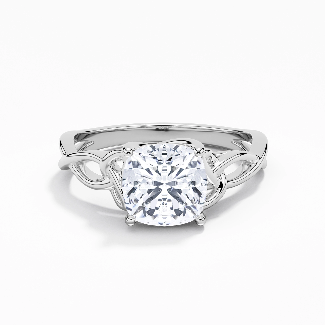 Celtic Knot Solitaire Engagement Ring 2.00ct Moissanite
