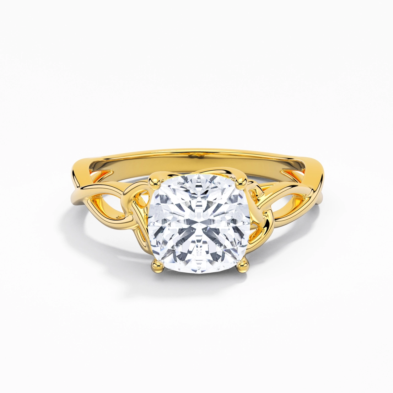 Celtic Knot Solitaire Engagement Ring 2.00ct Moissanite