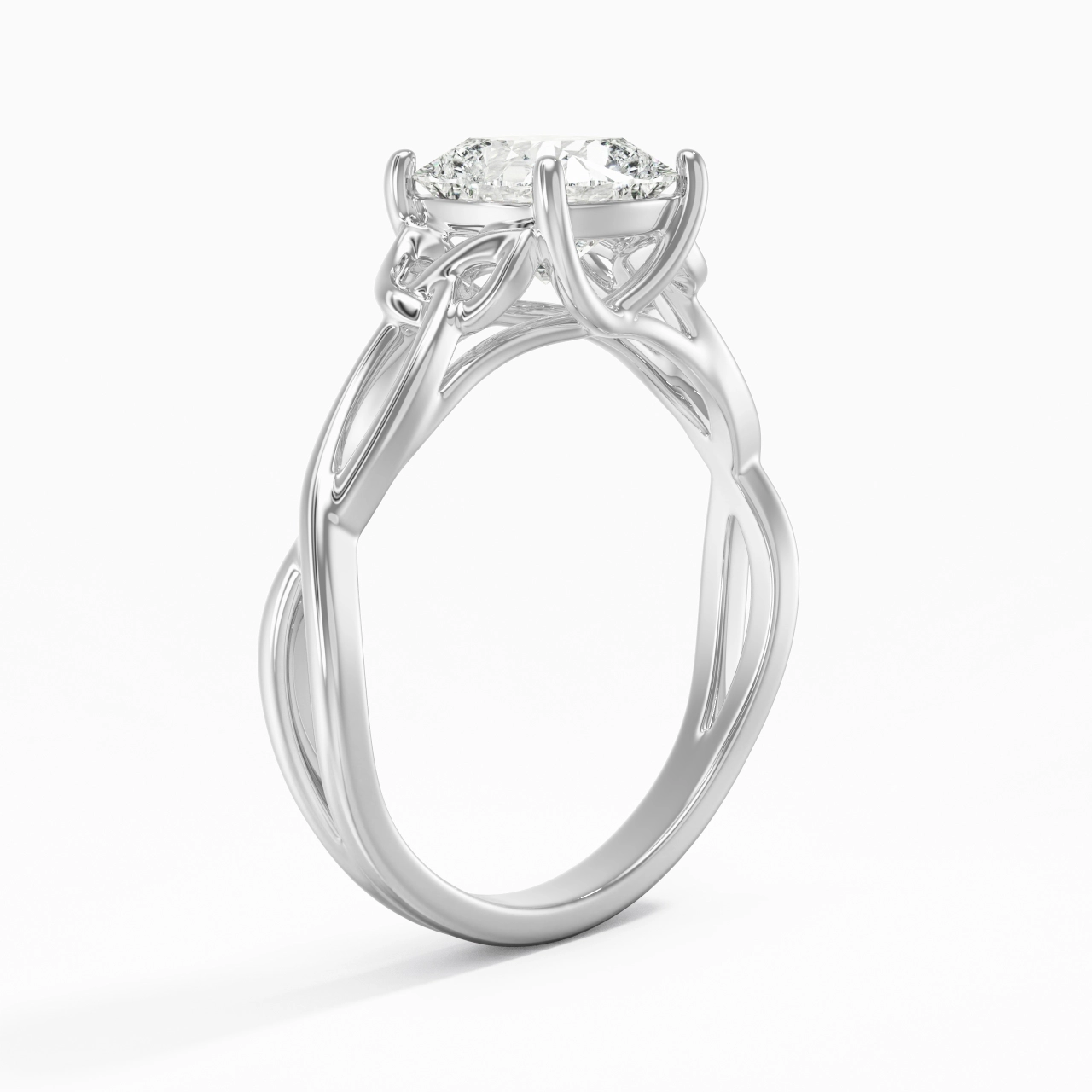 Celtic Knot Solitaire Engagement Ring 2.00ct Moissanite