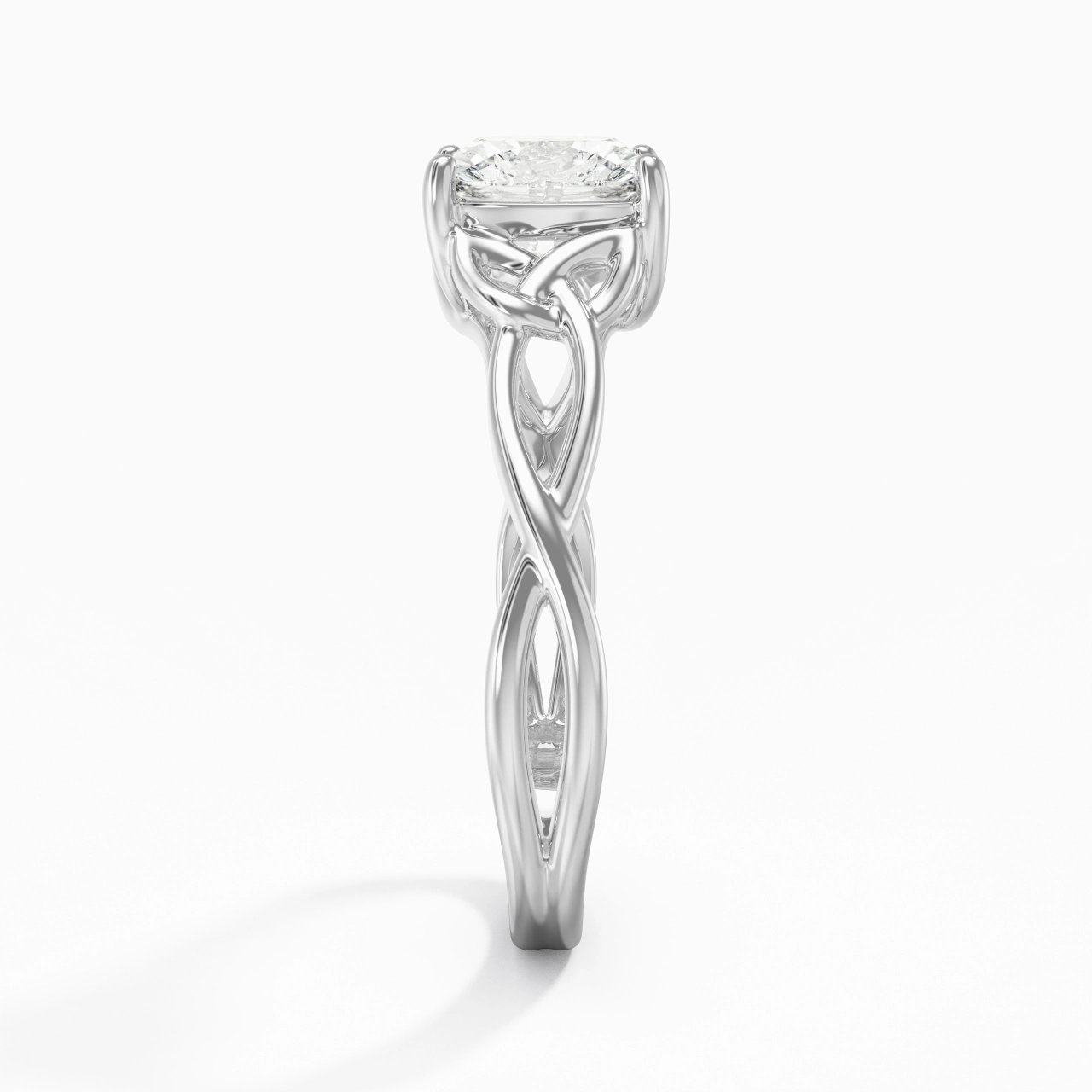 Celtic Knot Solitaire Engagement Ring 2.00ct Moissanite