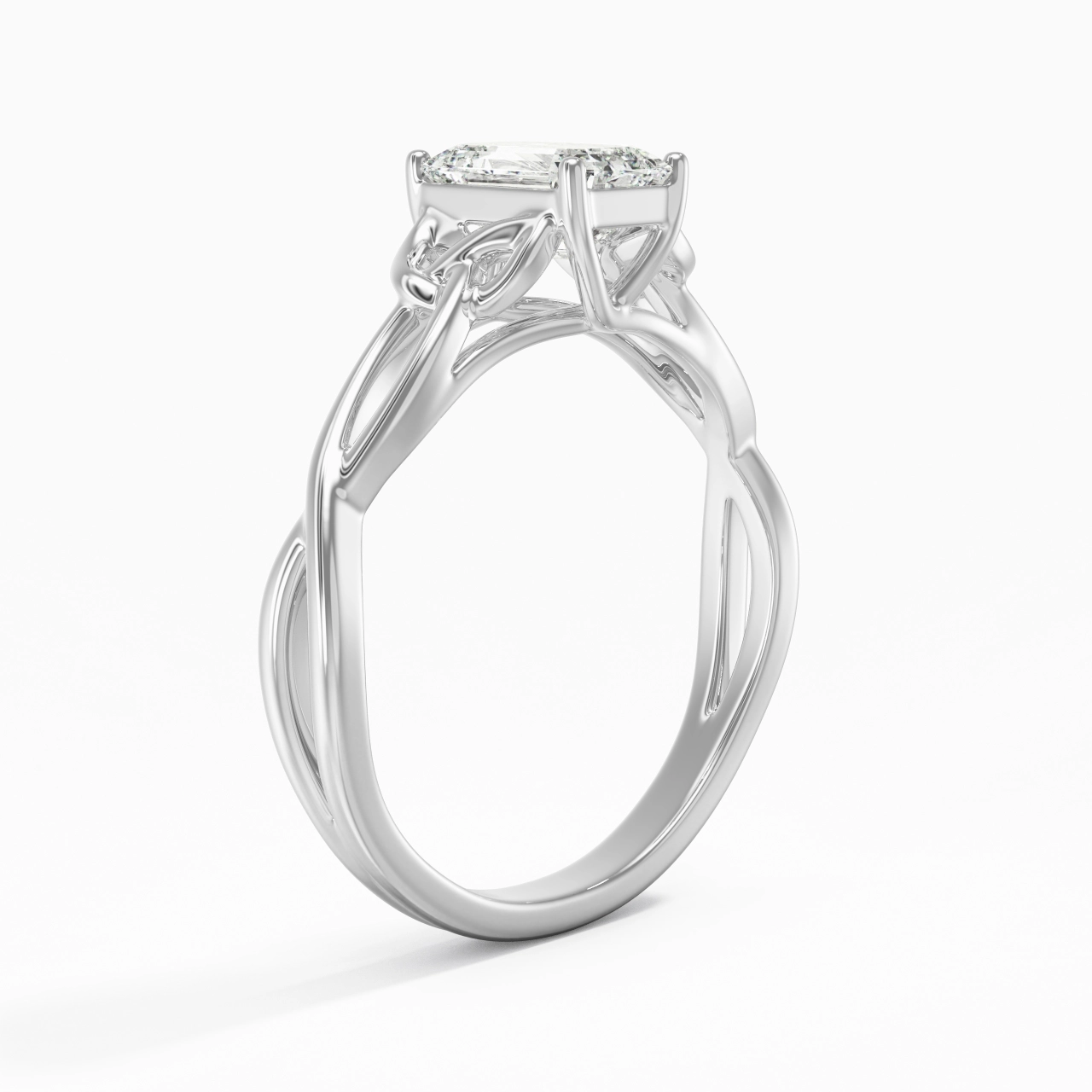 925 Sterling Silver Moissanite Engagement Ring