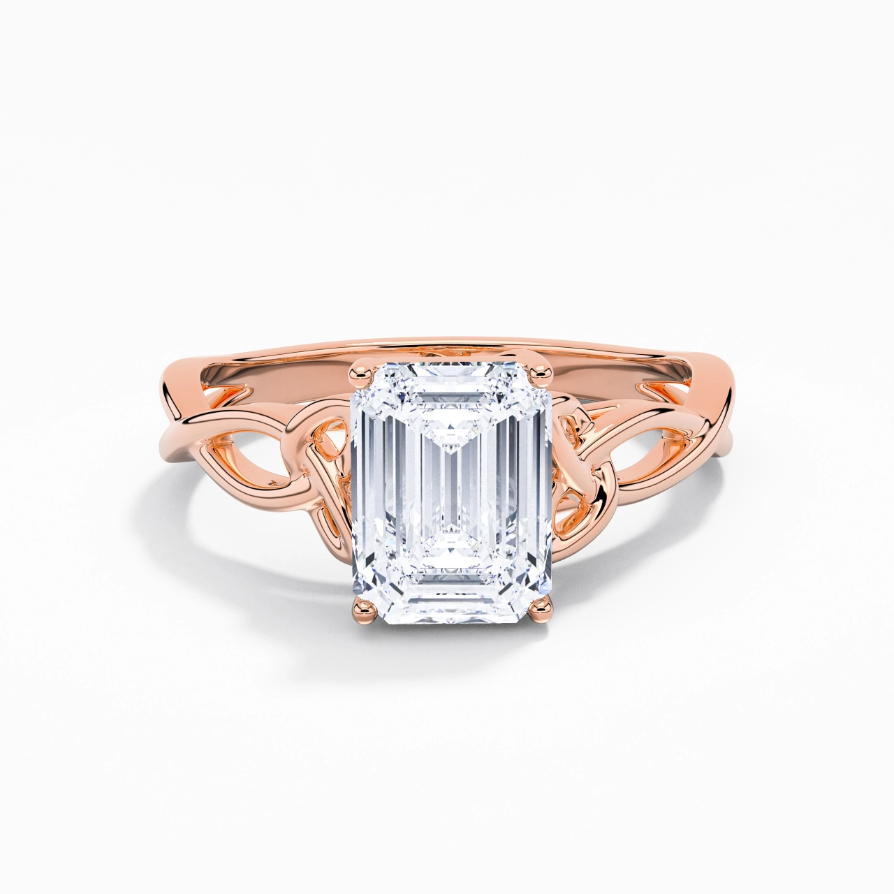 Argent sterling 925 Moissanite Bague de fiançailles