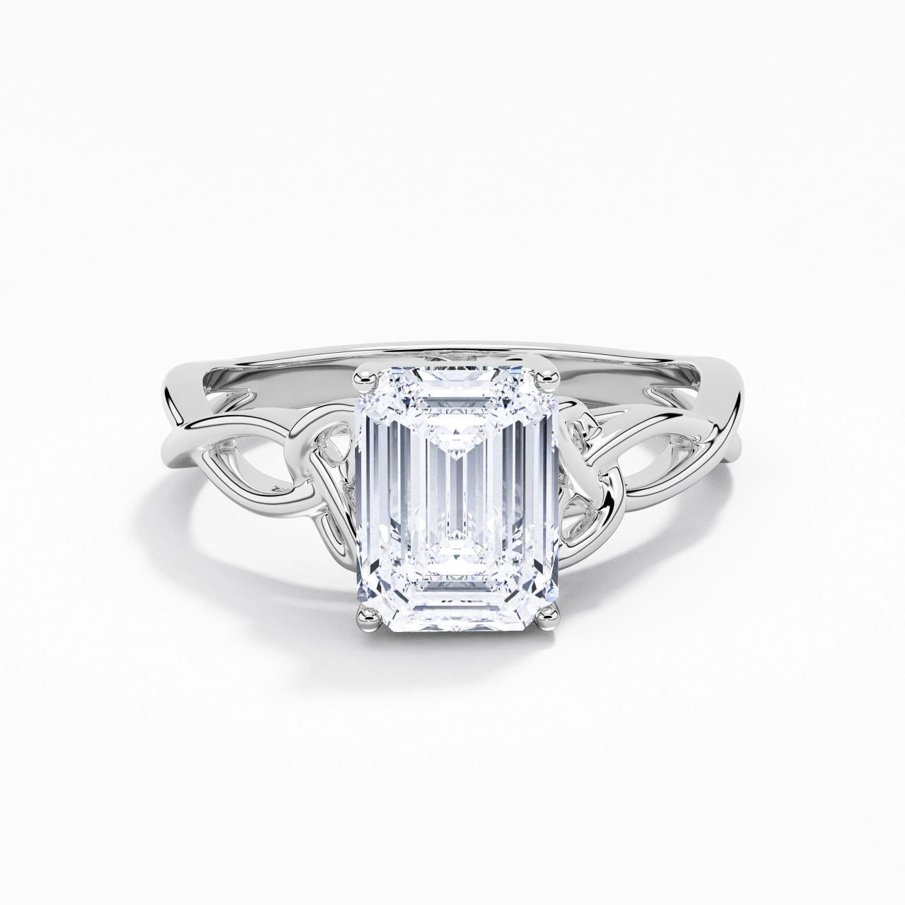 Argent sterling 925 Moissanite Bague de fiançailles