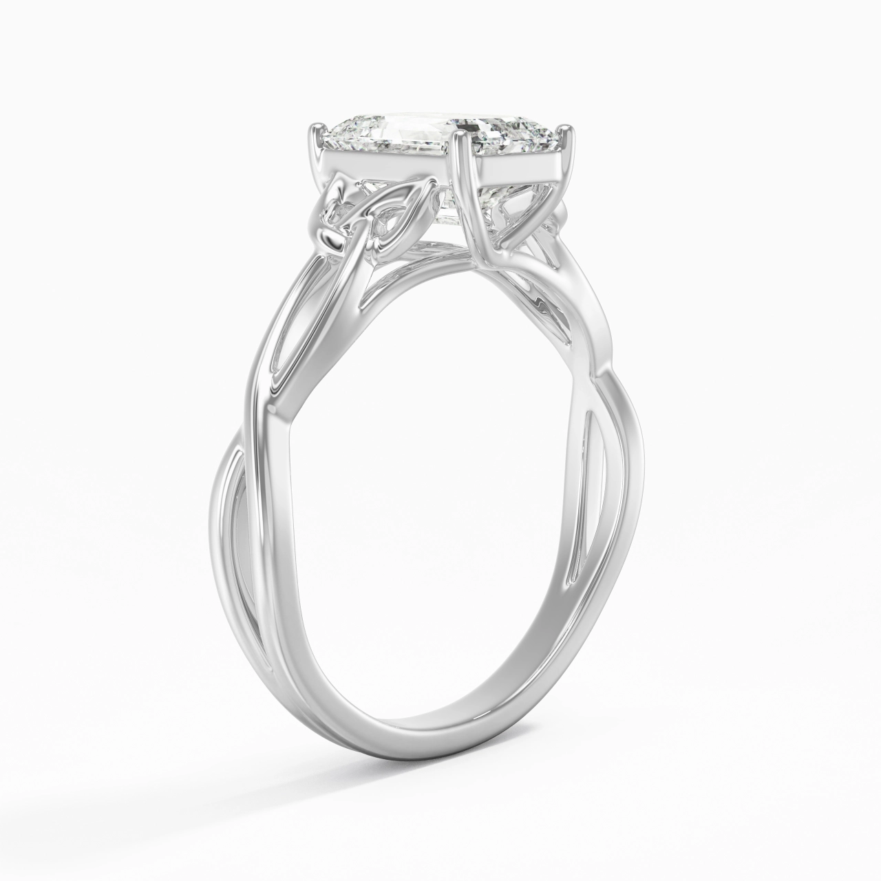 Argent sterling 925 Moissanite Bague de fiançailles