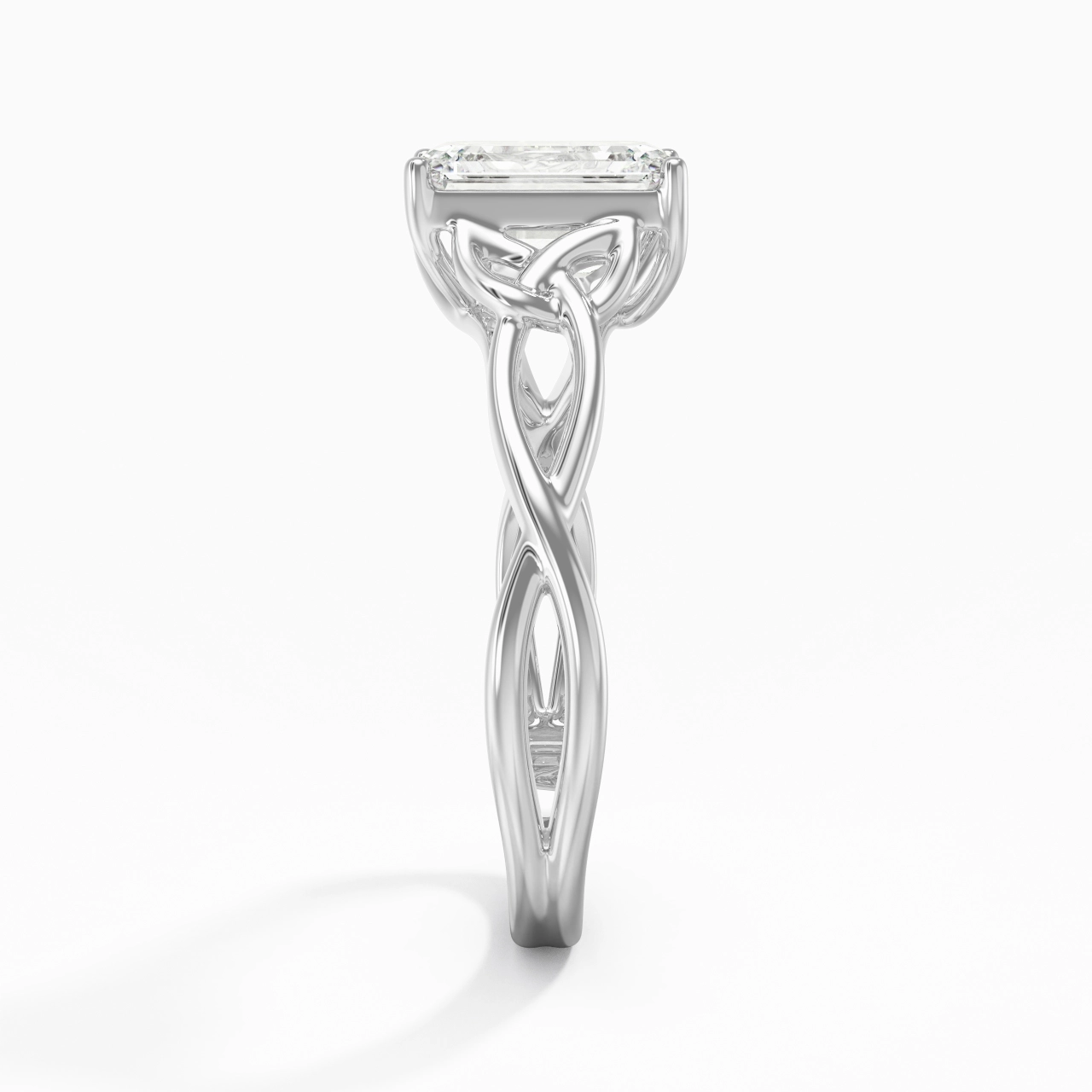 Argent sterling 925 Moissanite Bague de fiançailles