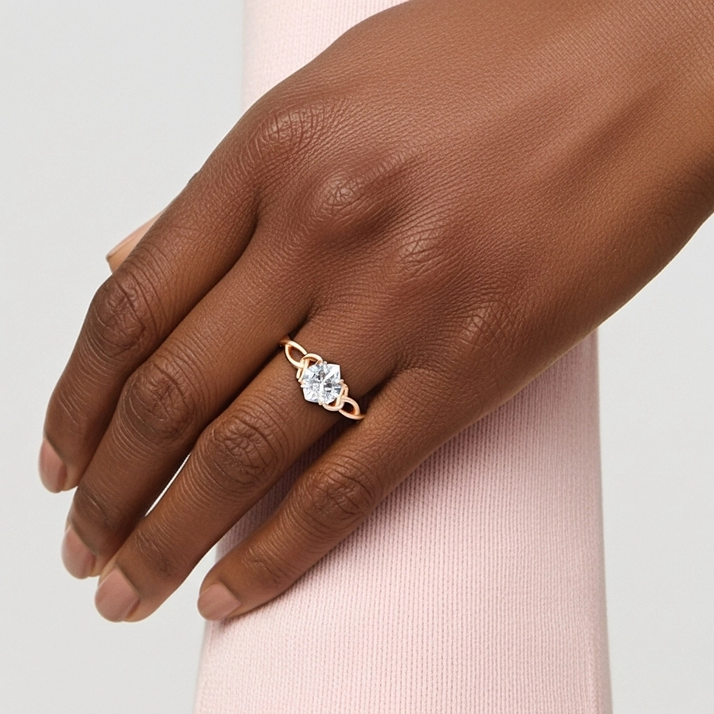 Argent sterling 925 Moissanite Bague de fiançailles