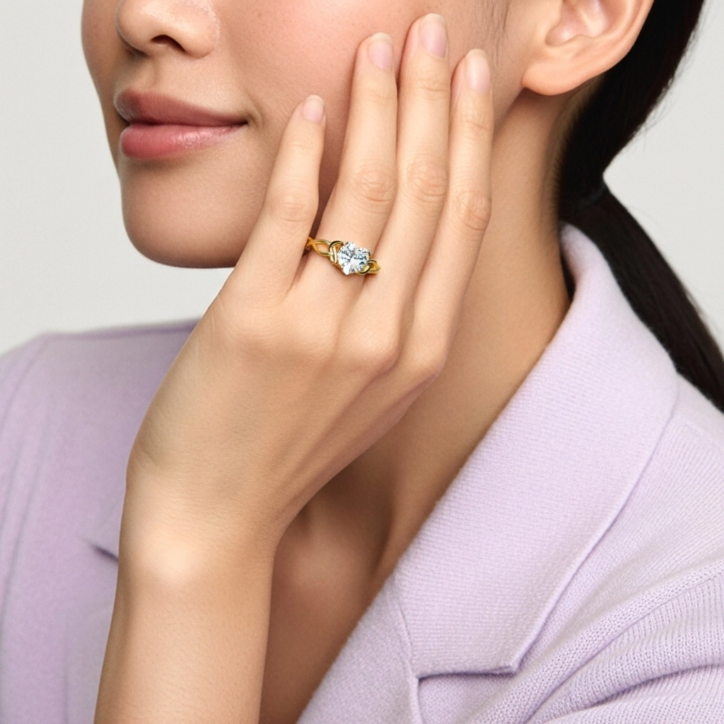 Noeud celtique Solitaire Bague de fiançailles 1.00ct Moissanite