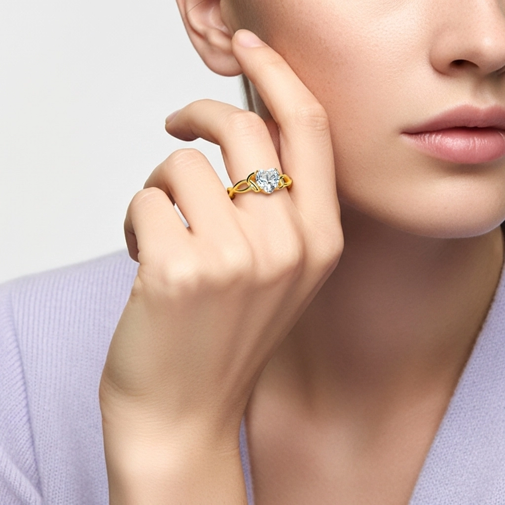 Noeud celtique Solitaire Bague de fiançailles 1.00ct Moissanite