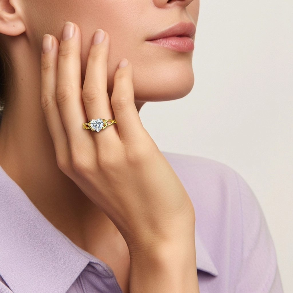 Noeud celtique Solitaire Bague de fiançailles 1.00ct Moissanite