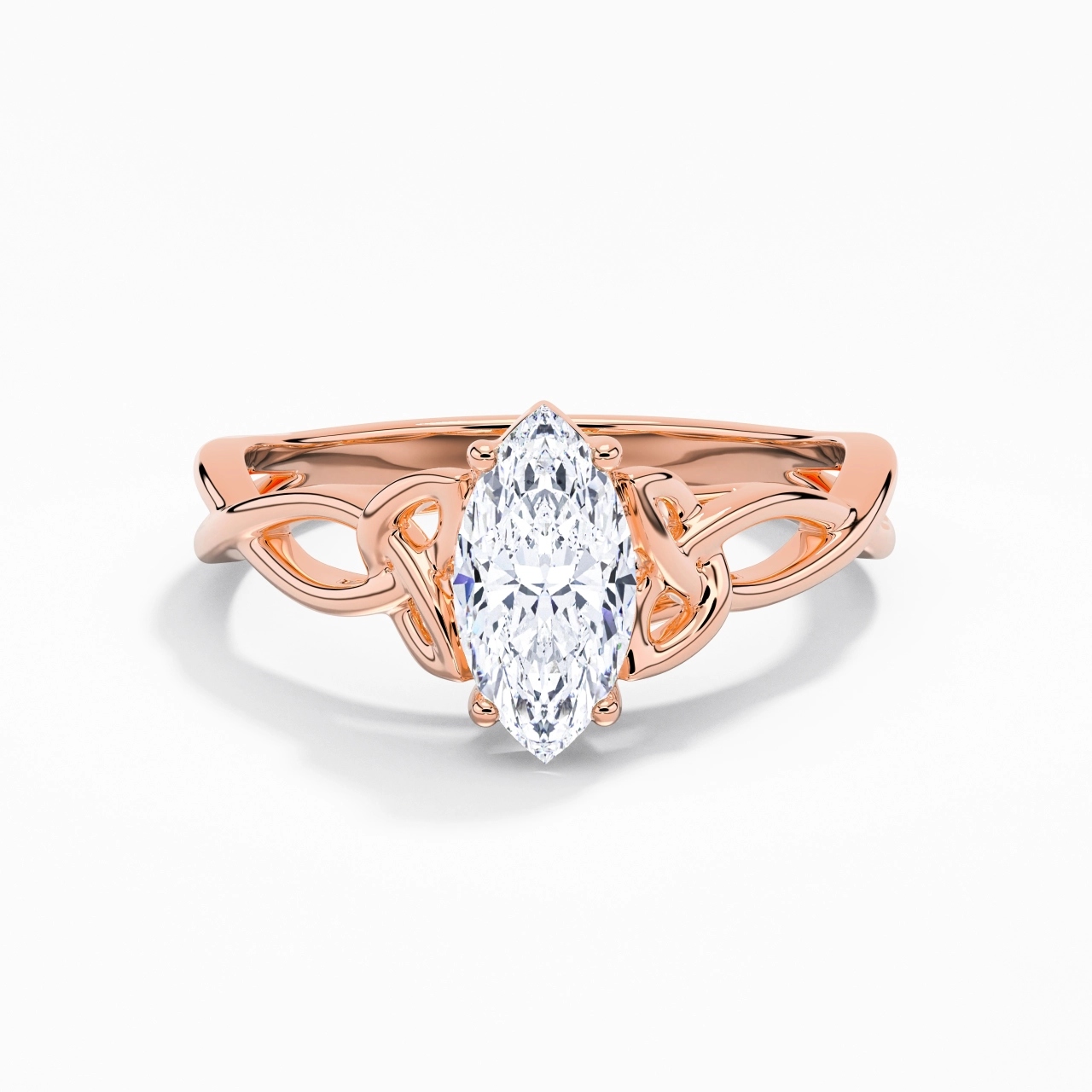 Noeud celtique Solitaire Bague de fiançailles 0.80ct Moissanite