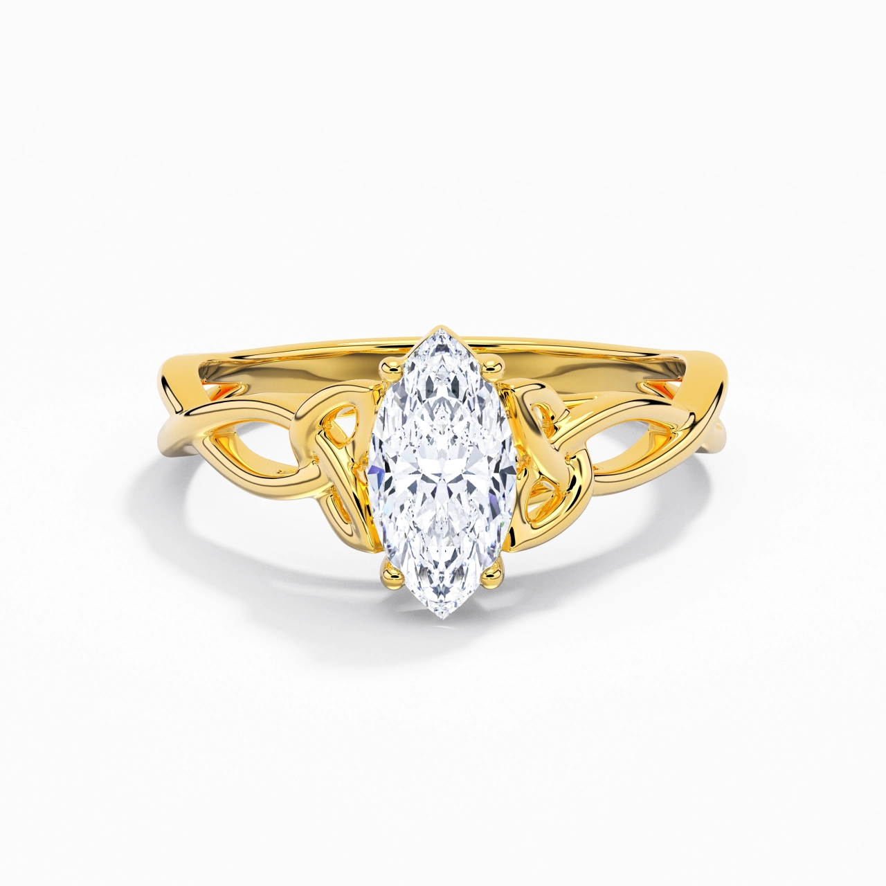 Celtic Knot Solitaire Engagement Ring 0.80ct Moissanite