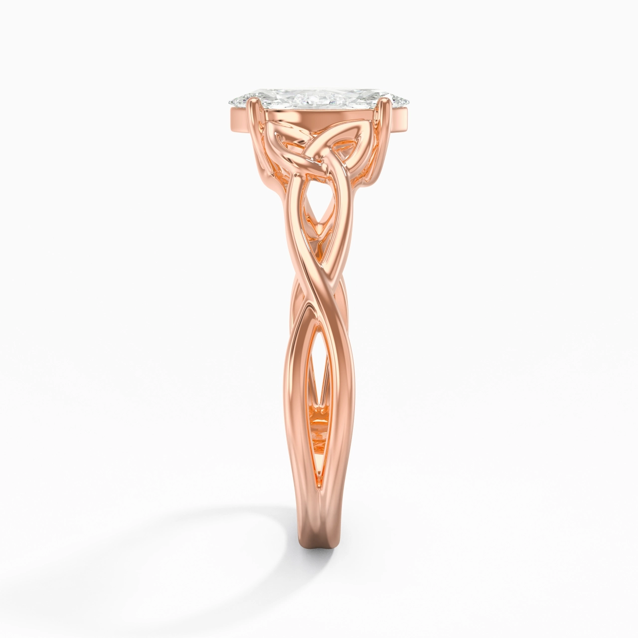 Noeud celtique Solitaire Bague de fiançailles 0.80ct Moissanite
