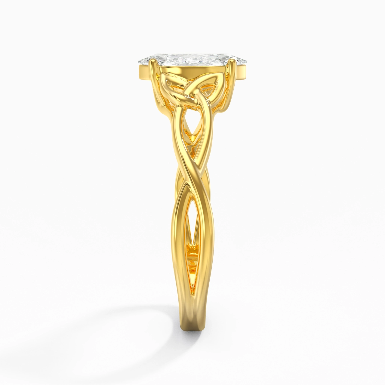 Celtic Knot Solitaire Engagement Ring 0.80ct Moissanite