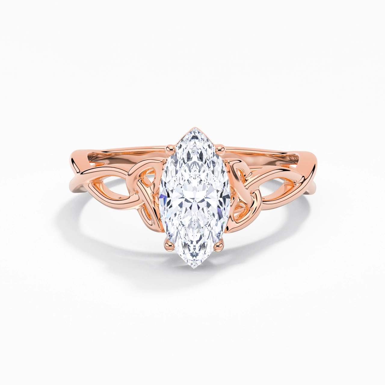 Noeud celtique Solitaire Bague de fiançailles 1.00ct Moissanite