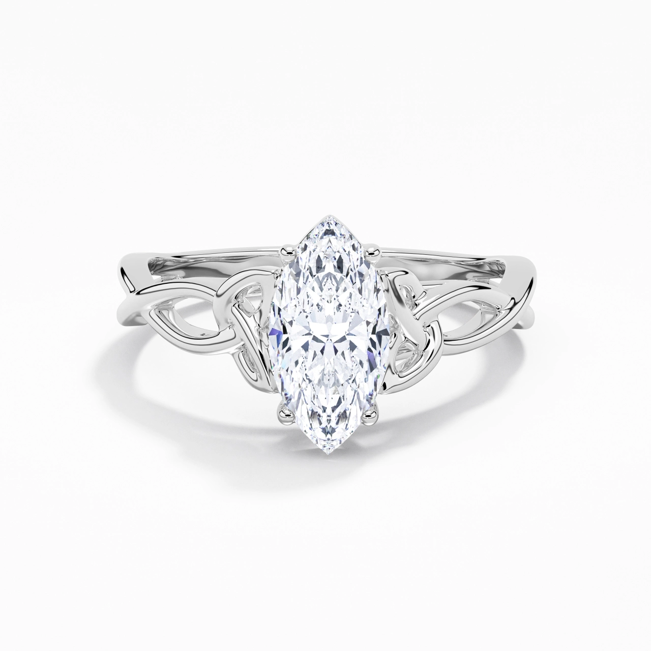 Celtic Knot Solitaire Engagement Ring 1.00ct Moissanite