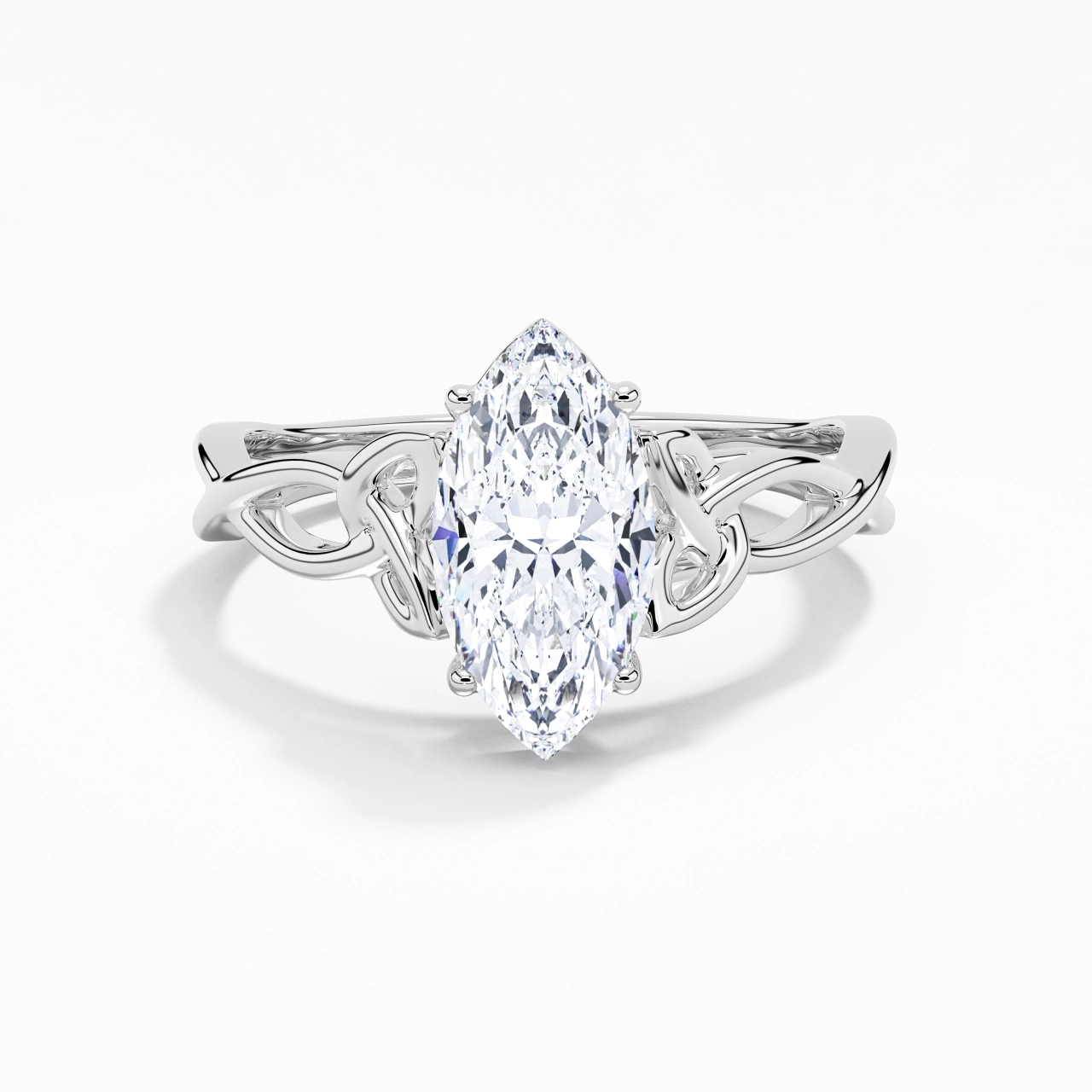 Celtic Knot Solitaire Engagement Ring 2.00ct Moissanite