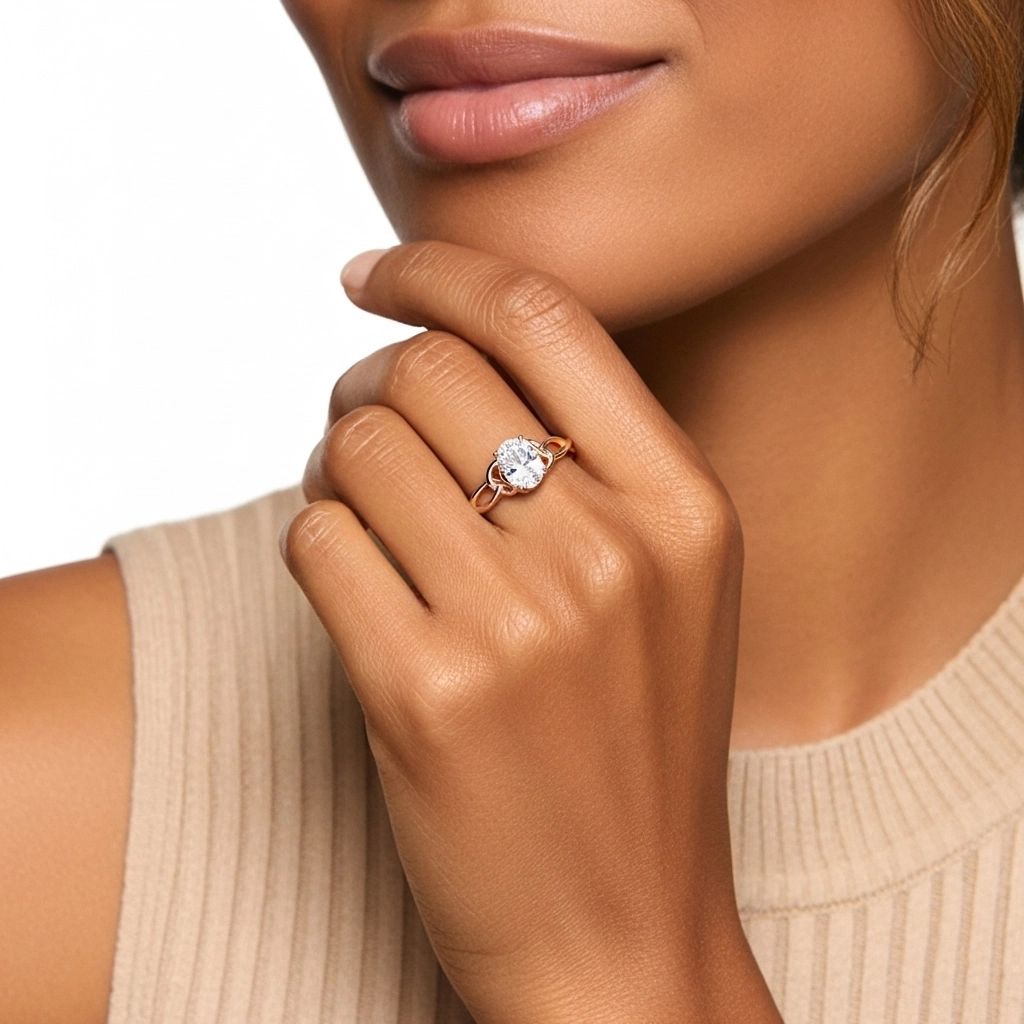 Noeud celtique Solitaire Bague de fiançailles 1.50ct Moissanite