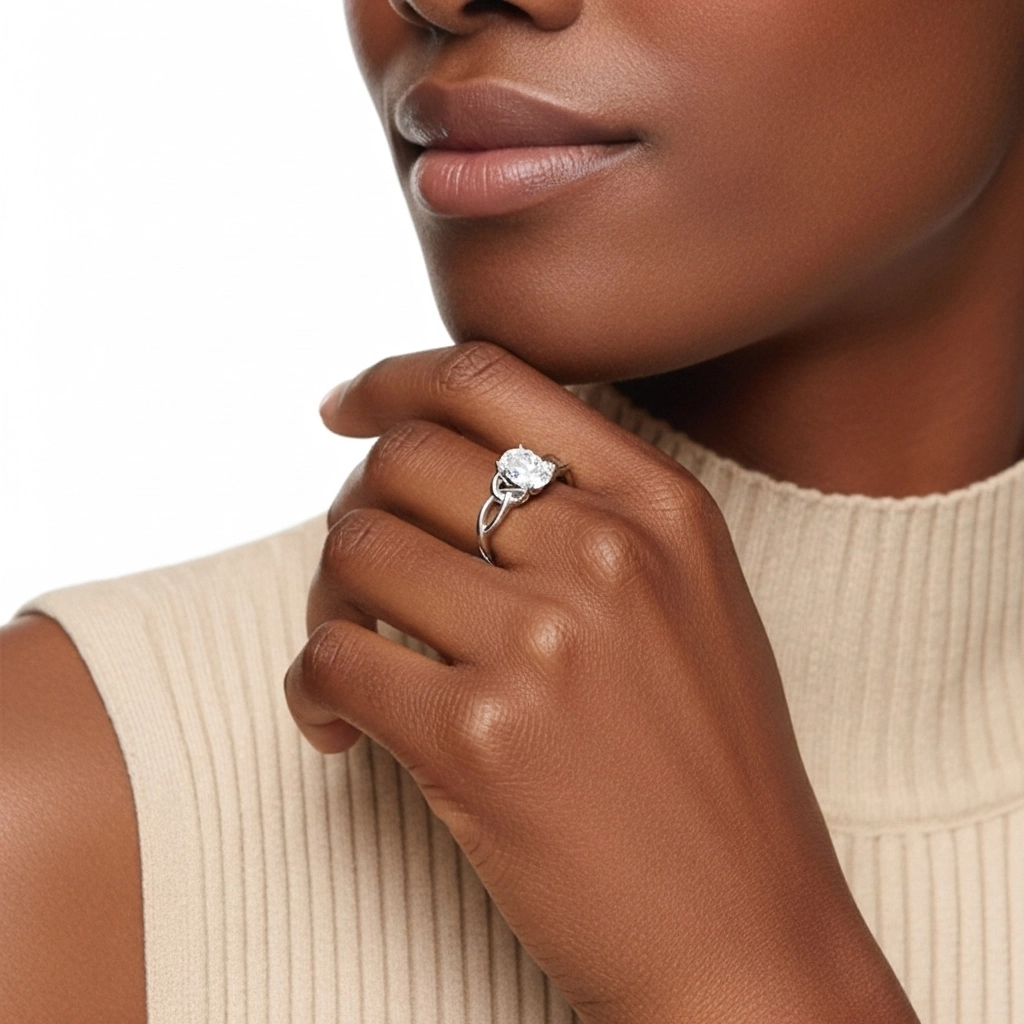 Noeud celtique Solitaire Bague de fiançailles 1.50ct Moissanite