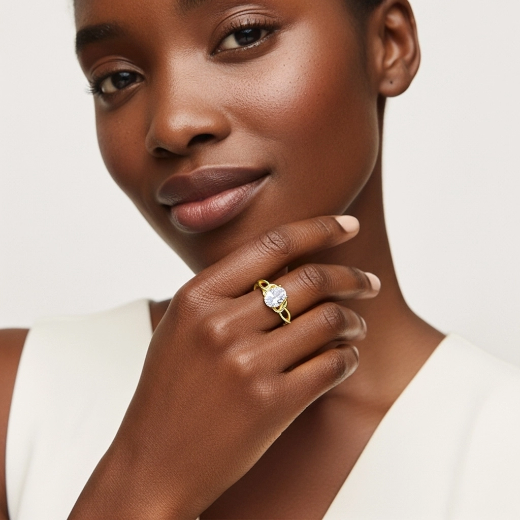 Noeud celtique Solitaire Bague de fiançailles 1.50ct Moissanite