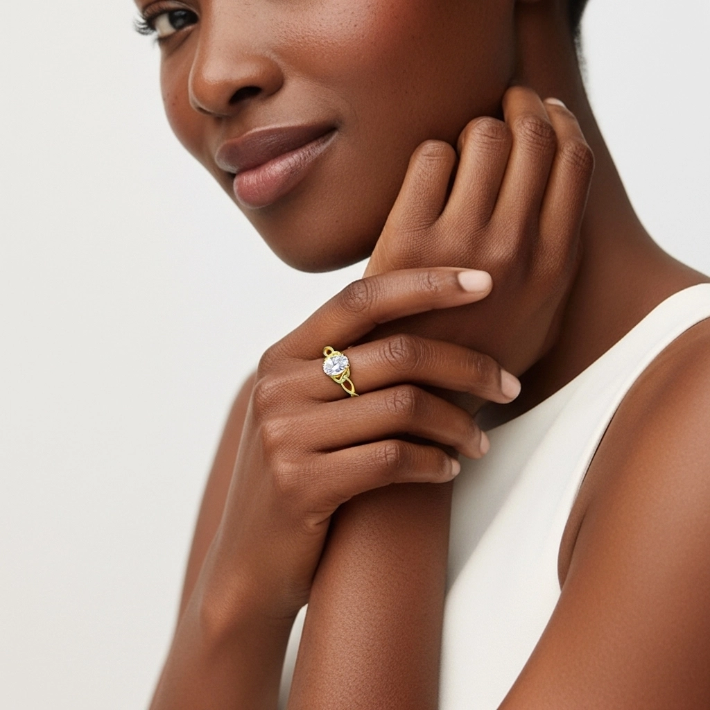 Noeud celtique Solitaire Bague de fiançailles 1.50ct Moissanite