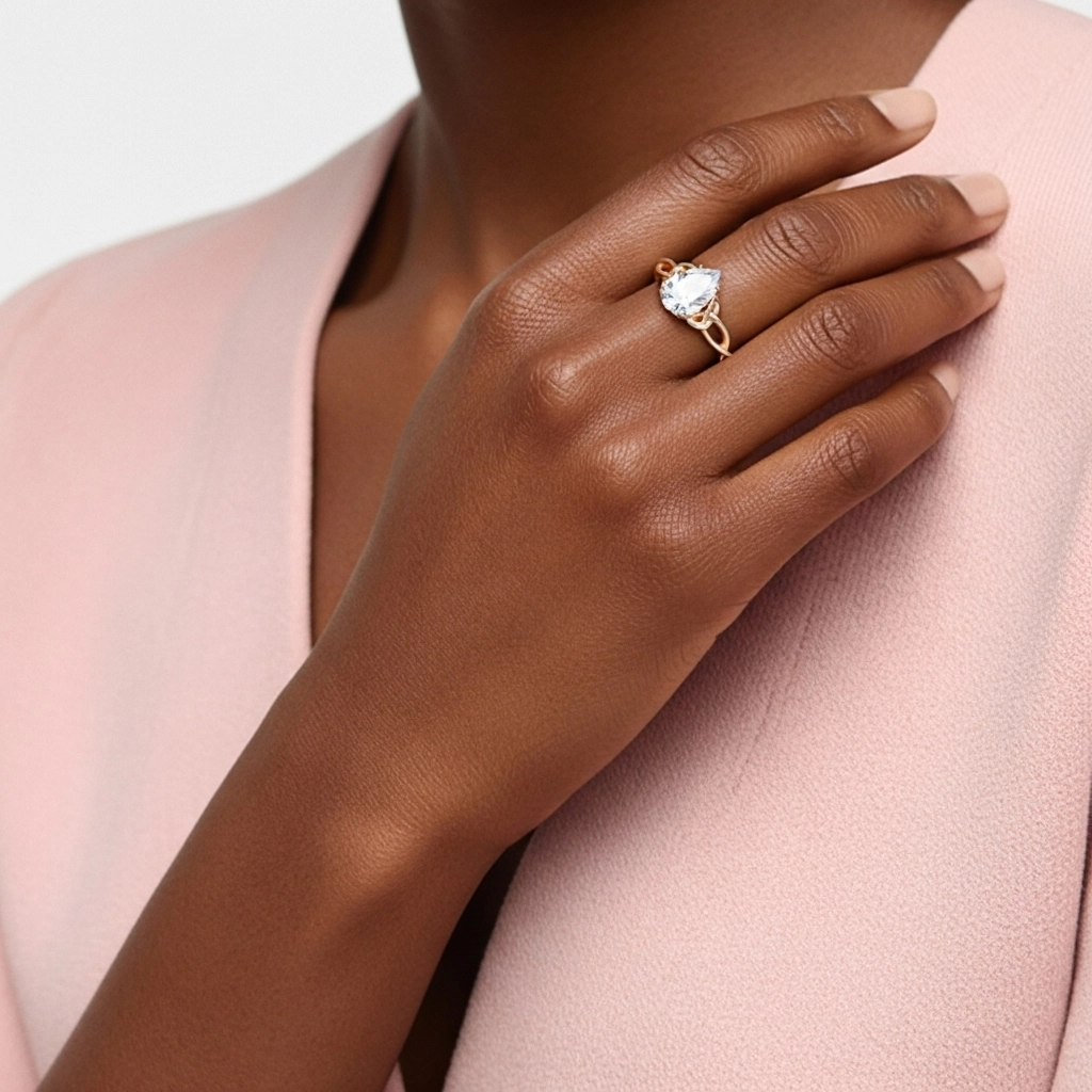 Argent sterling 925 Moissanite Bague de fiançailles