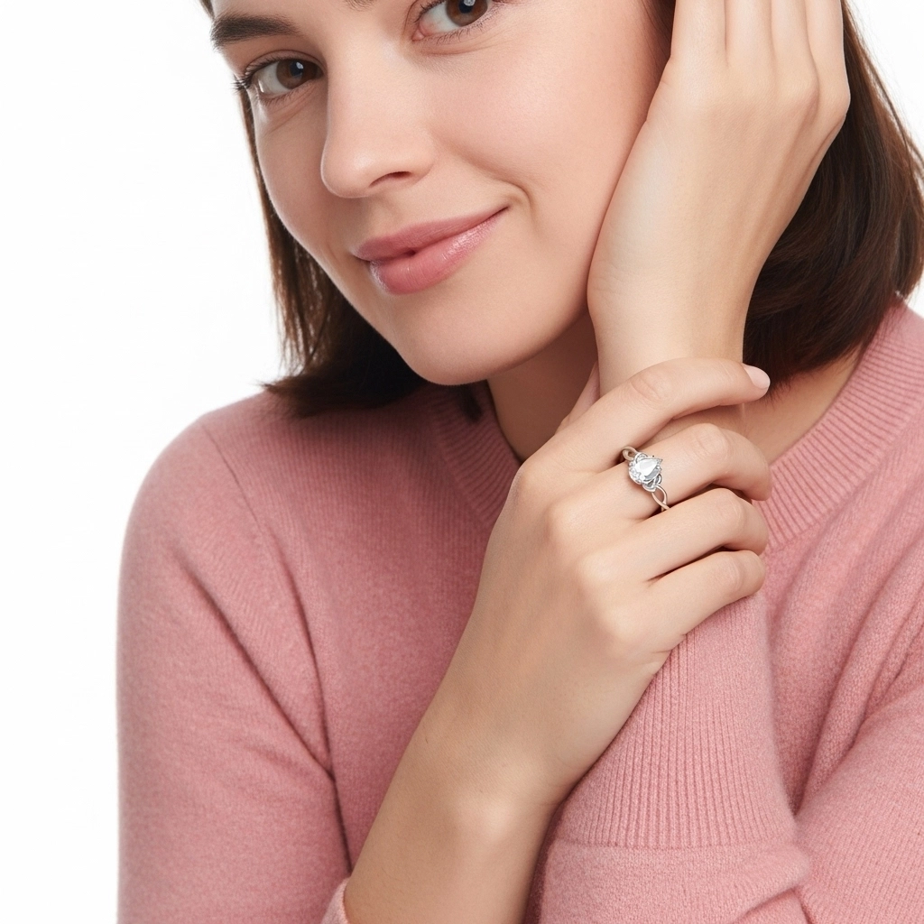 Noeud celtique Solitaire Bague de fiançailles 1.00ct Moissanite