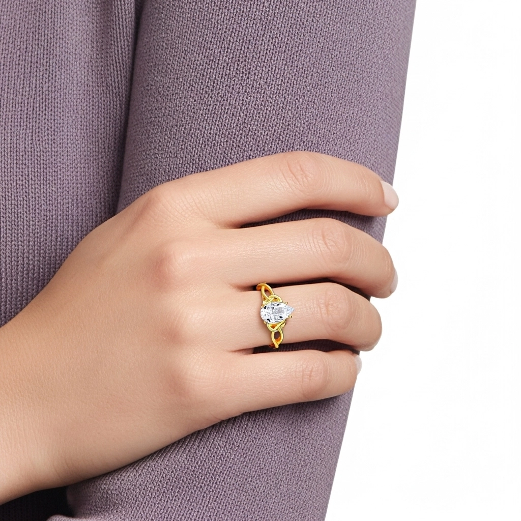 Celtic Knot Solitaire Engagement Ring 1.50ct Moissanite