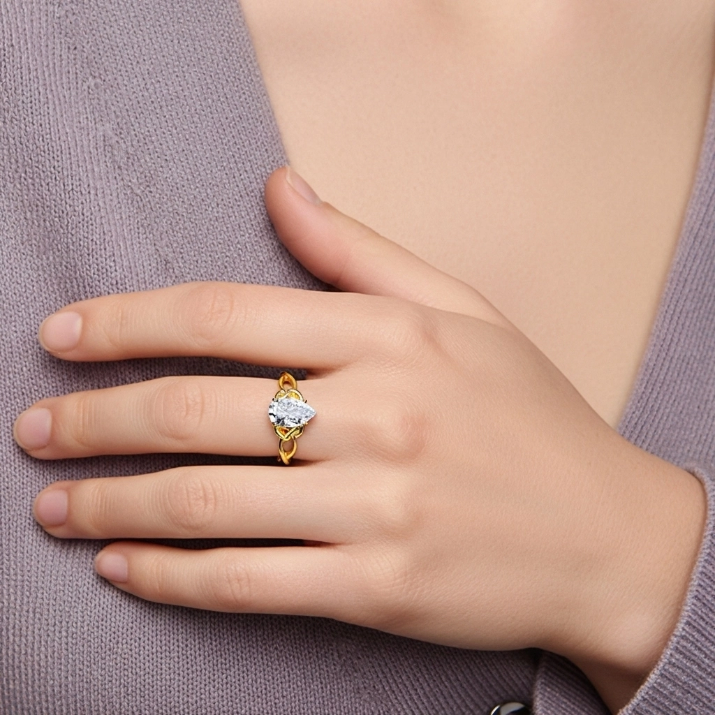 Celtic Knot Solitaire Engagement Ring 1.50ct Moissanite