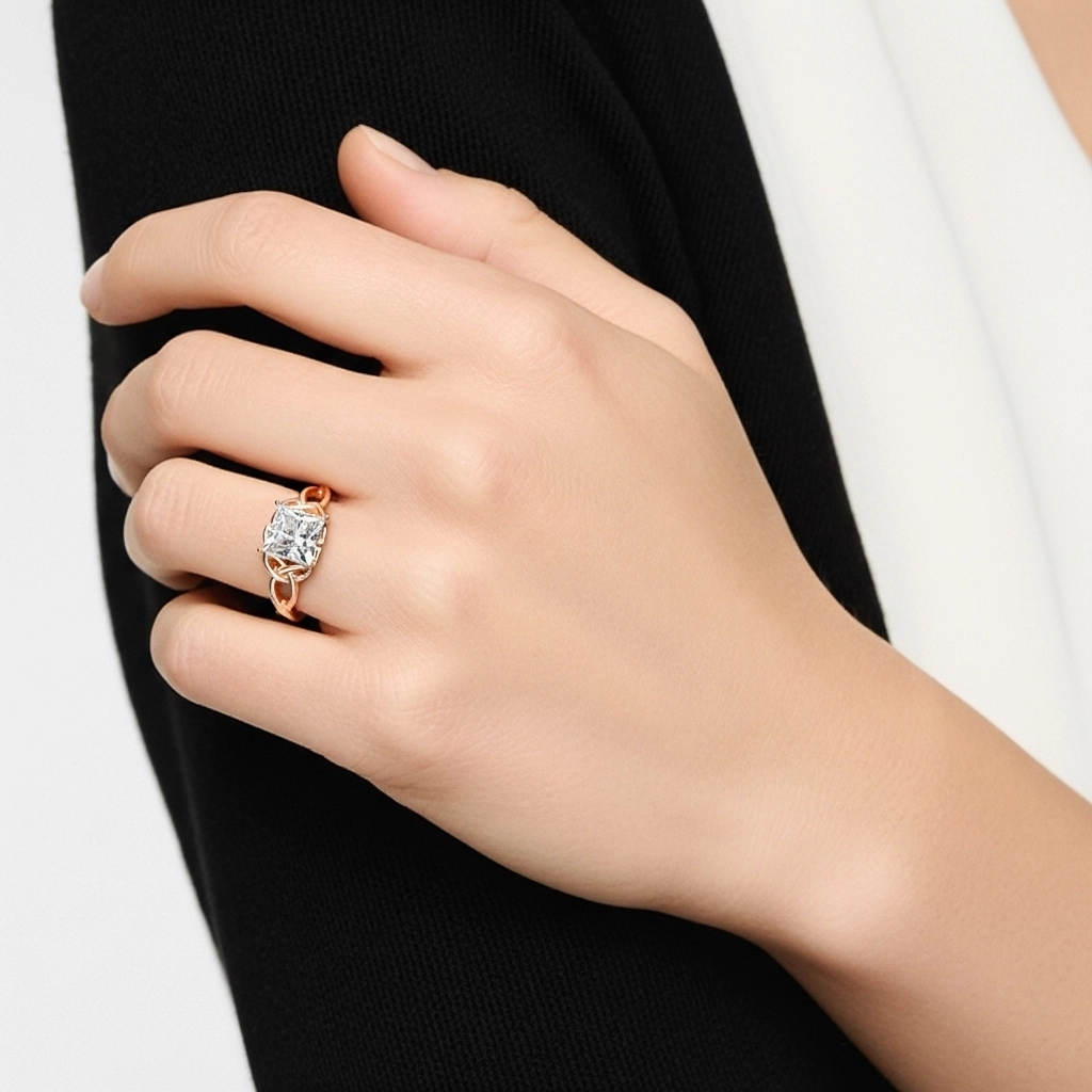 Celtic Knot Solitaire Engagement Ring 1.20ct Moissanite