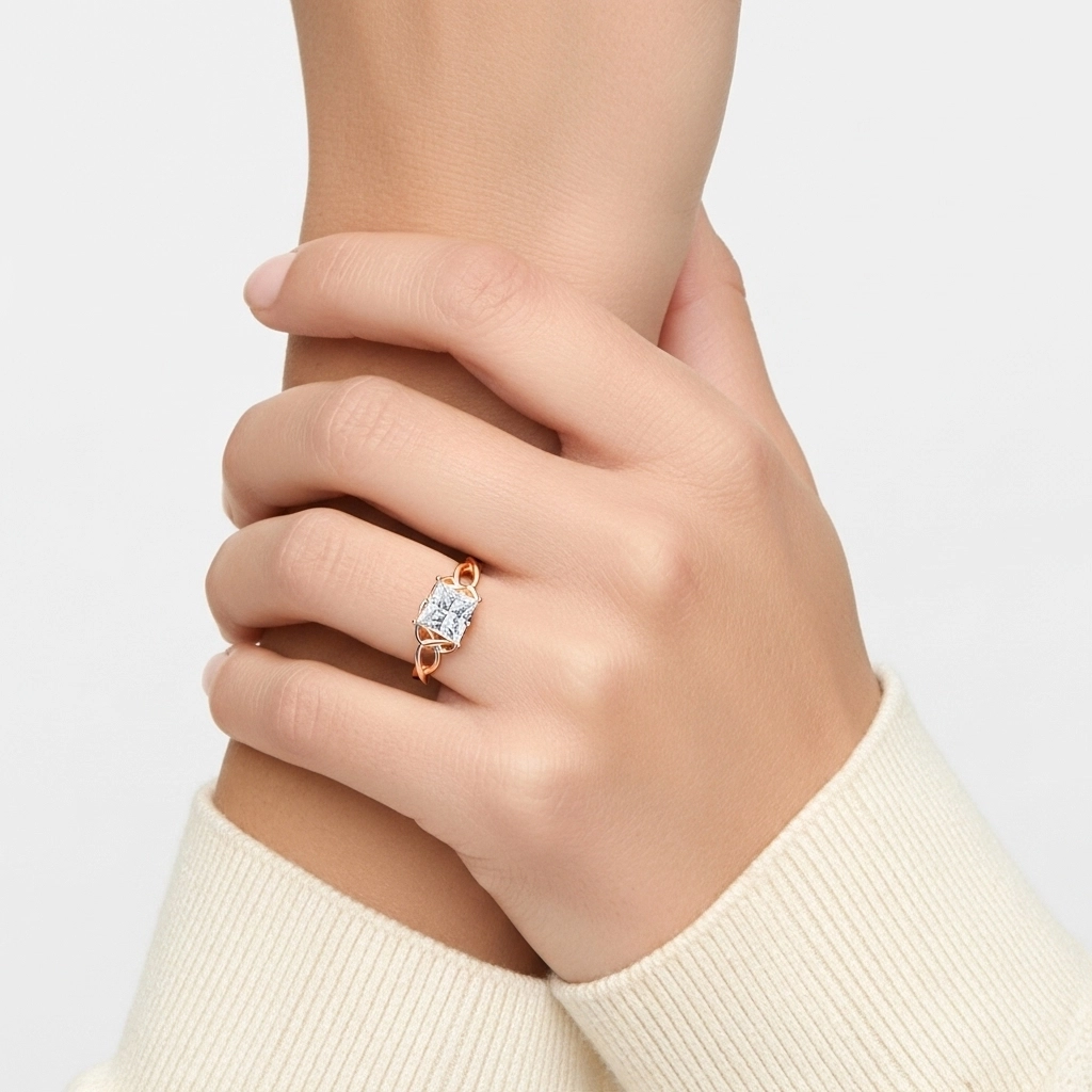 Celtic Knot Solitaire Engagement Ring 1.20ct Moissanite