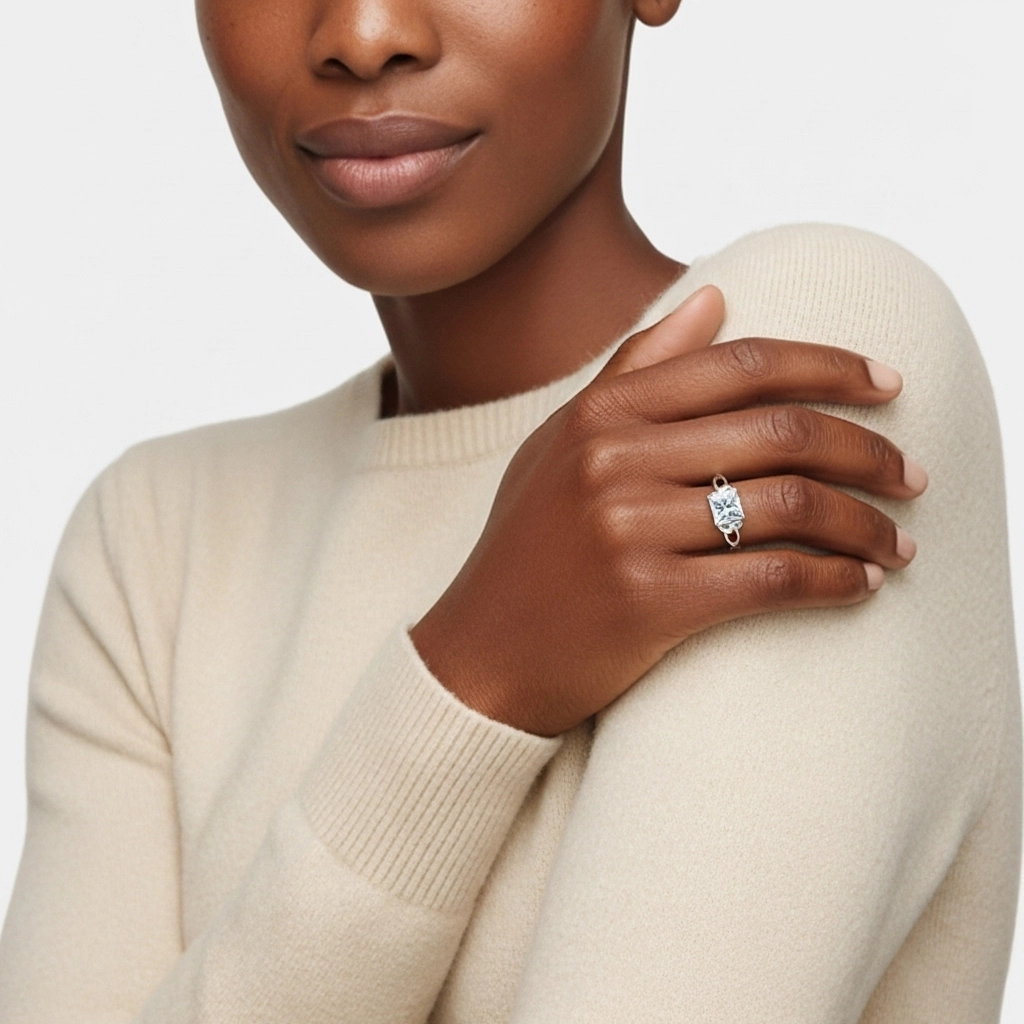 Noeud celtique Solitaire Bague de fiançailles 1.50ct Moissanite