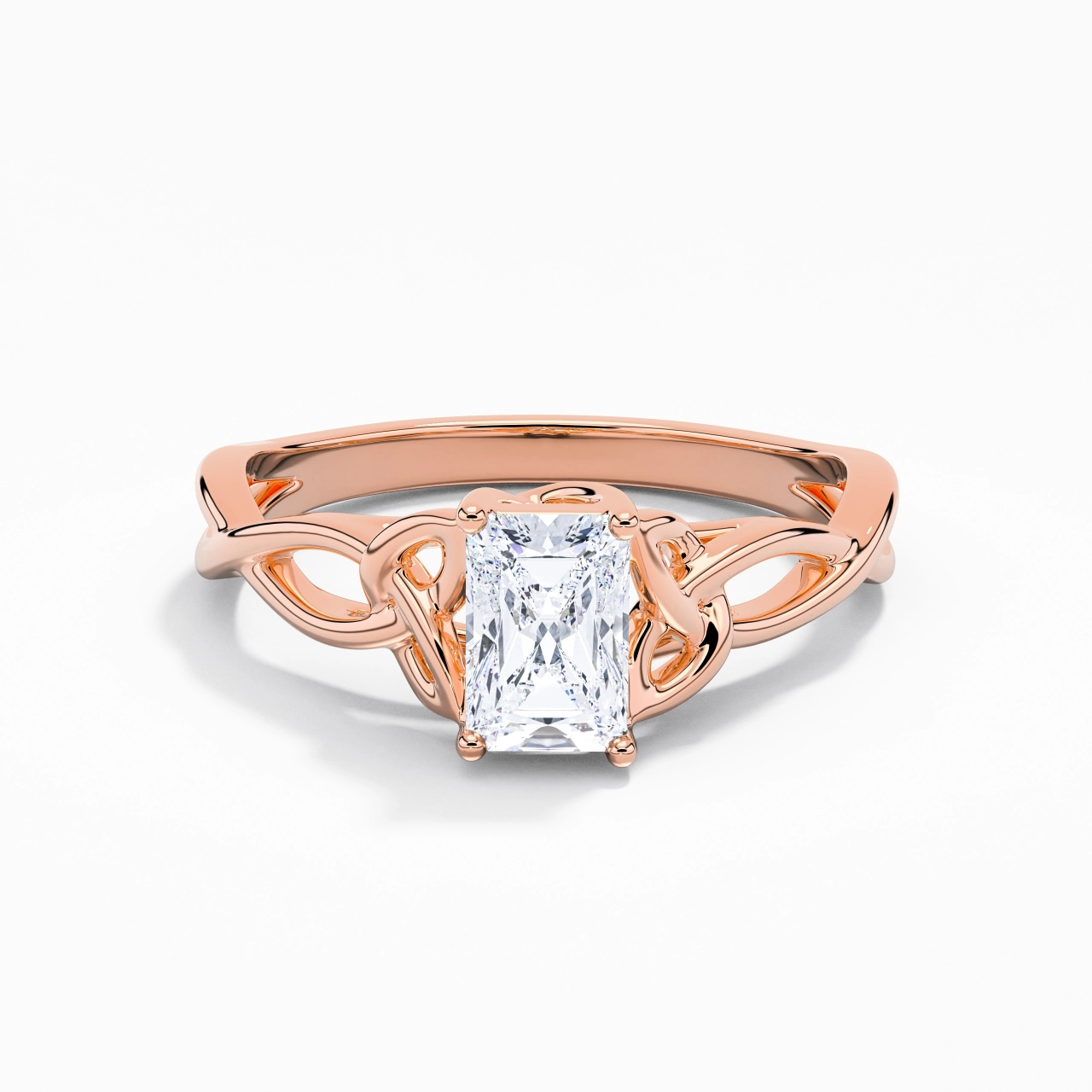 Argent sterling 925 Moissanite Bague de fiançailles