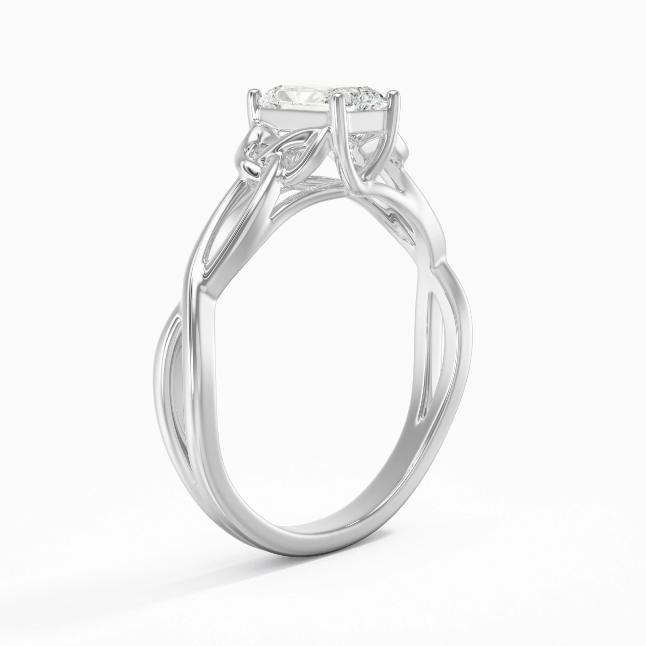 925 Sterling Silver Moissanite Engagement Ring