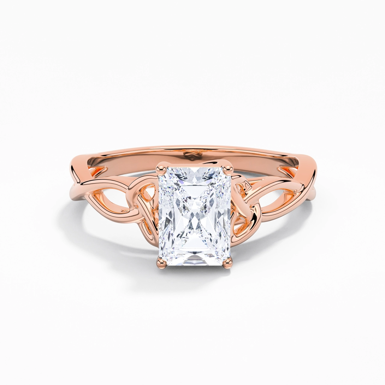 Argent sterling 925 Moissanite Bague de fiançailles