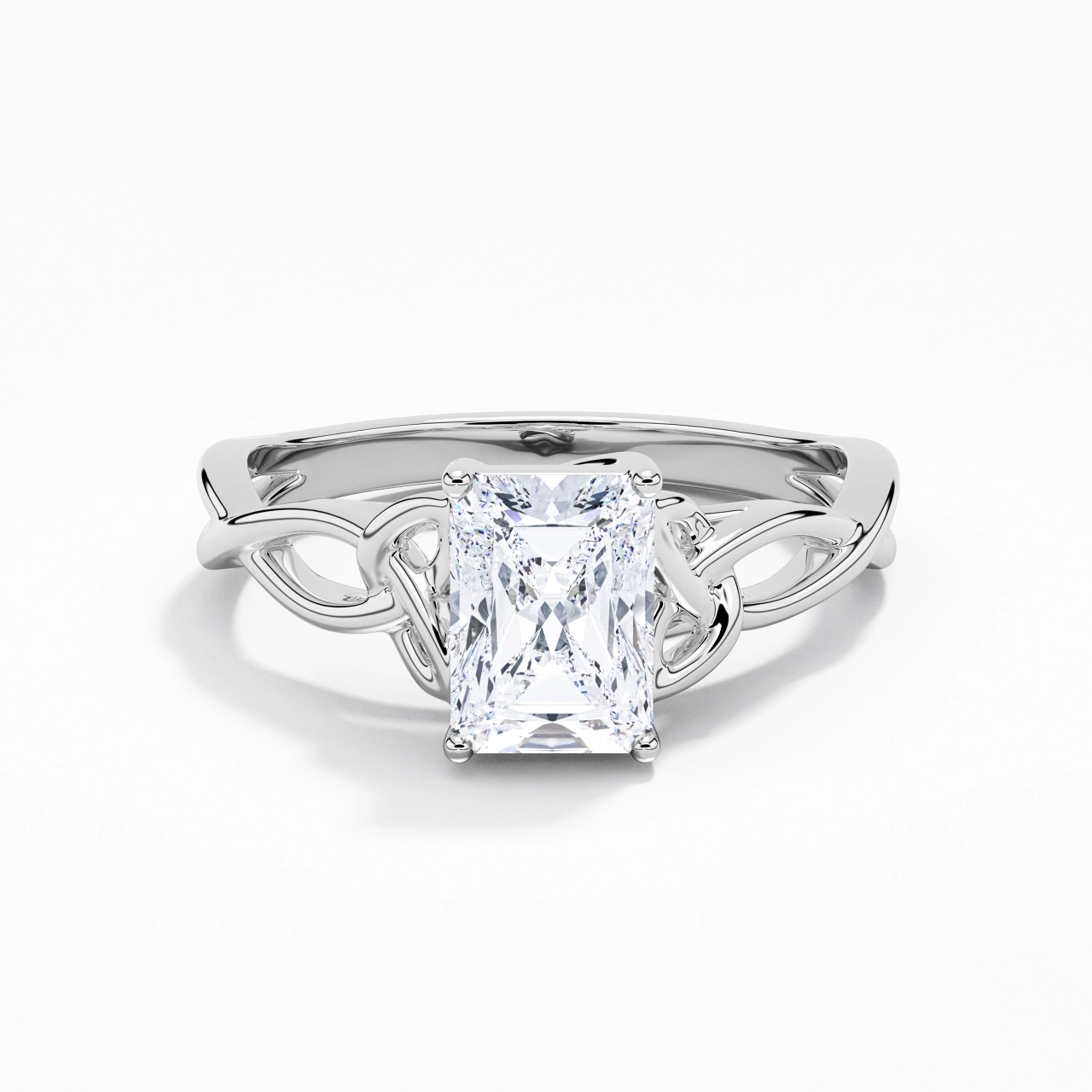 925 Sterling Silver Moissanite Engagement Ring