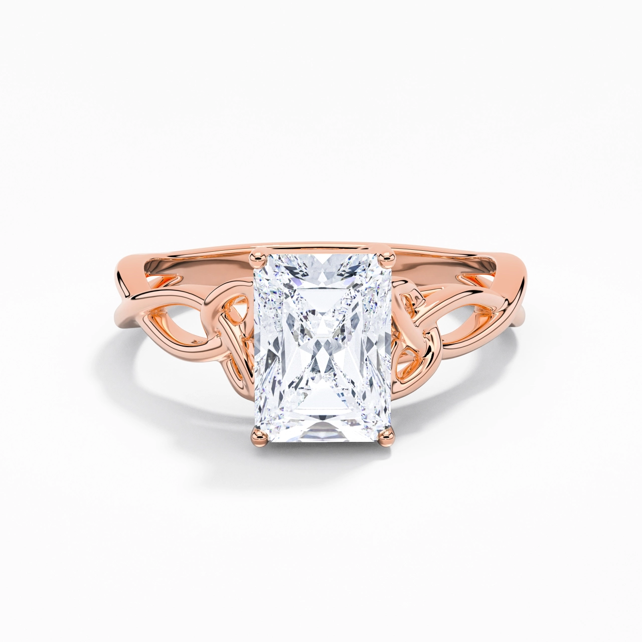 Argent sterling 925 Moissanite Bague de fiançailles