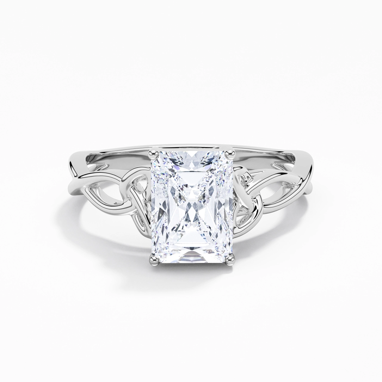 925 Sterling Silver Moissanite Engagement Ring