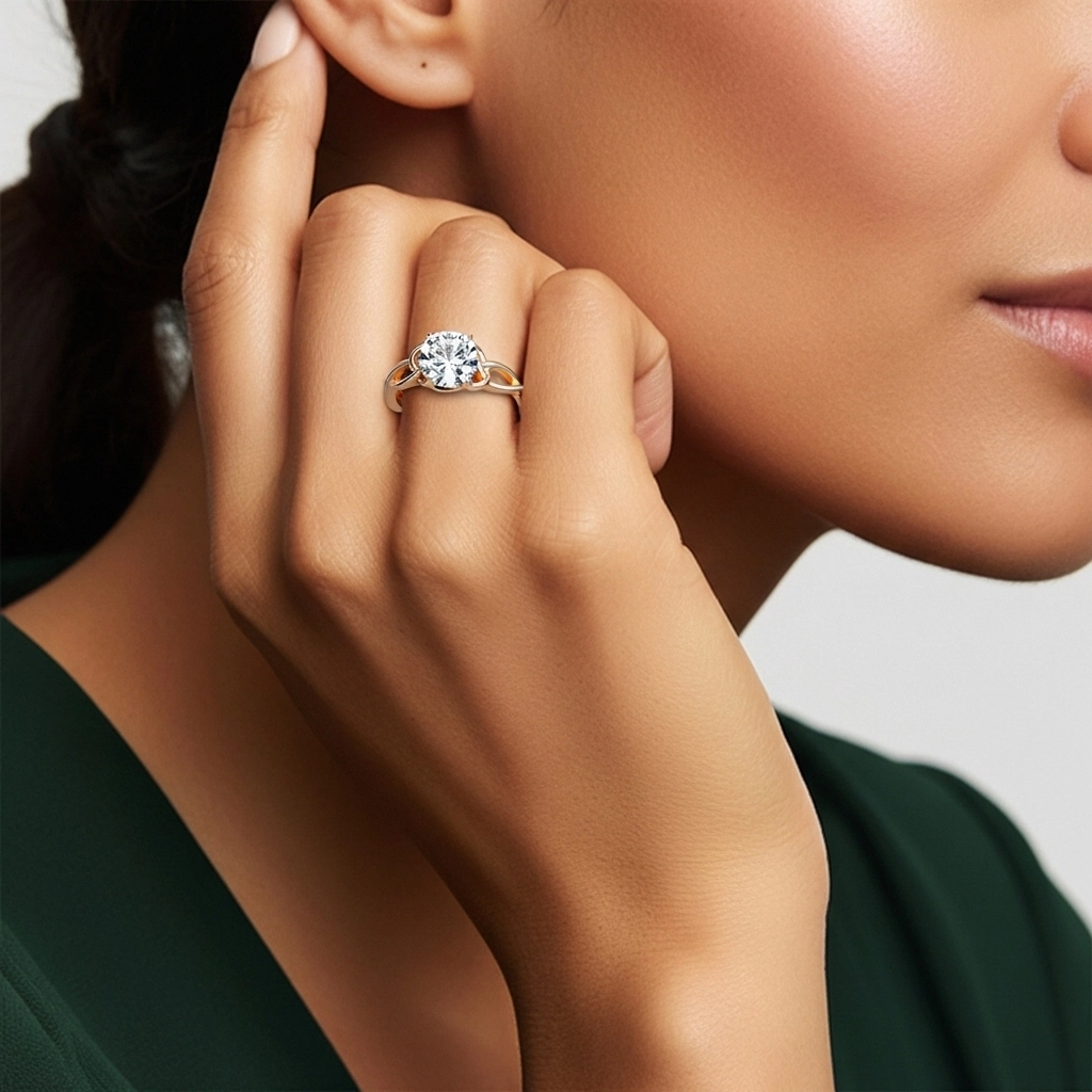 Celtic Knot Solitaire Engagement Ring 1.00ct Moissanite