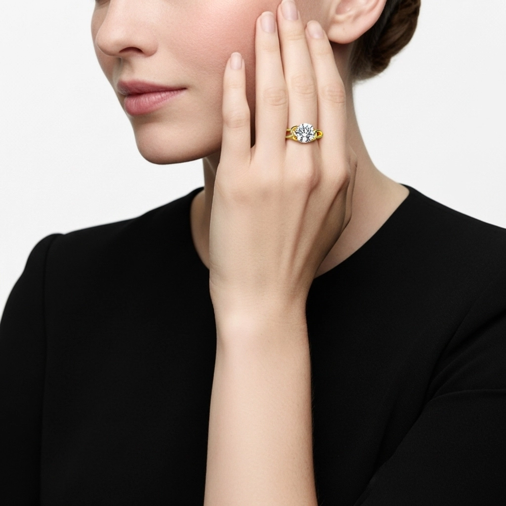 Noeud celtique Solitaire Bague de fiançailles 1.50ct Moissanite