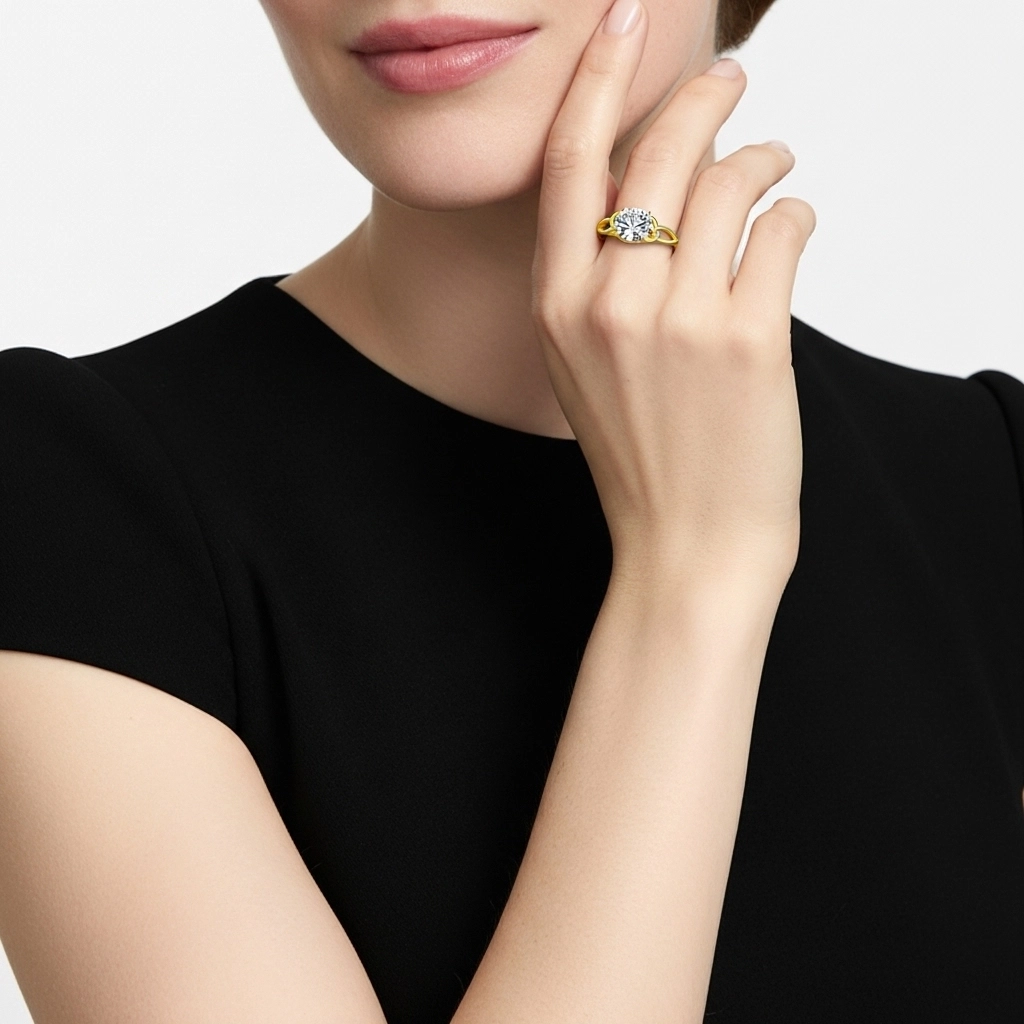 Noeud celtique Solitaire Bague de fiançailles 1.50ct Moissanite