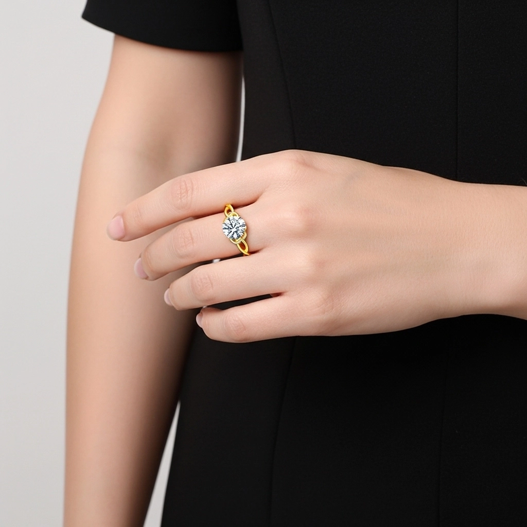 Celtic Knot Solitaire Engagement Ring 1.50ct Moissanite