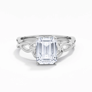 Argent sterling 925 Moissanite Bague de fiançailles