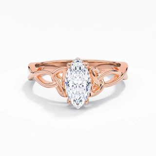 Noeud celtique Solitaire Bague de fiançailles 0.80ct Moissanite