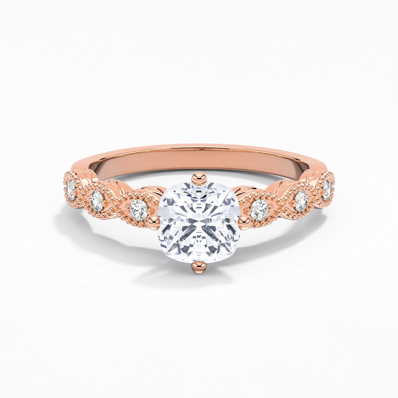 18K Rose Gold Moissanite Engagement Ring