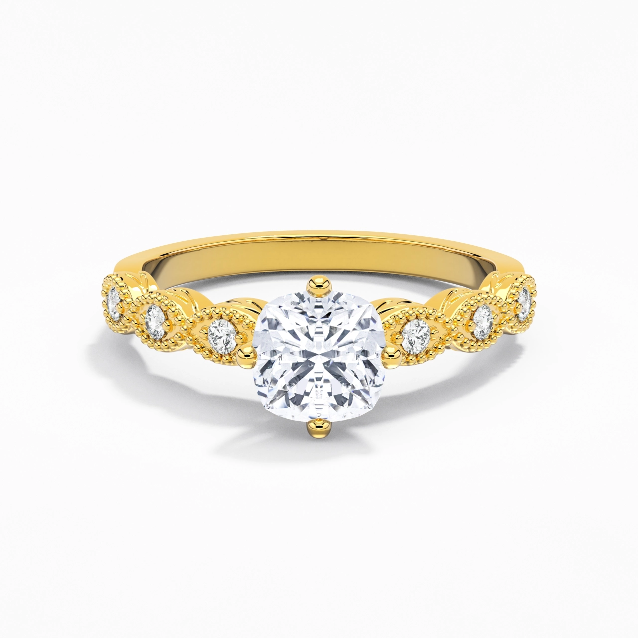 18K Gold Moissanite Engagement Ring