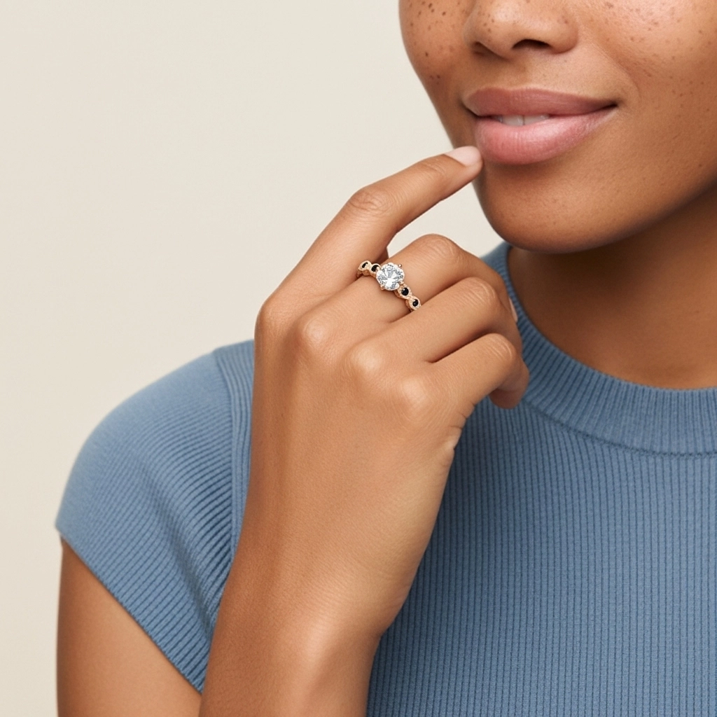 925 Sterling Silver Cubic Zirconia Engagement Ring