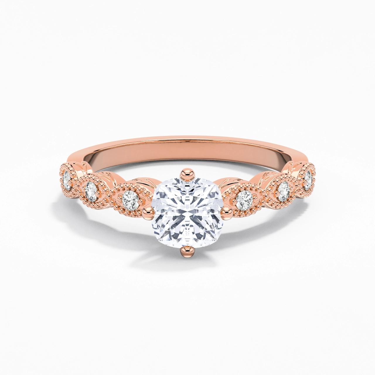 18K Rose Gold Moissanite Engagement Ring