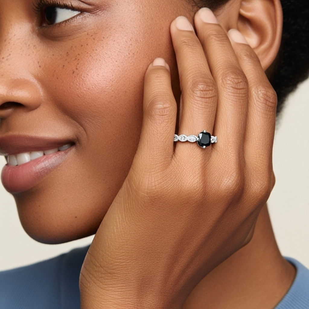 925 Sterling Silver Cubic Zirconia Engagement Ring